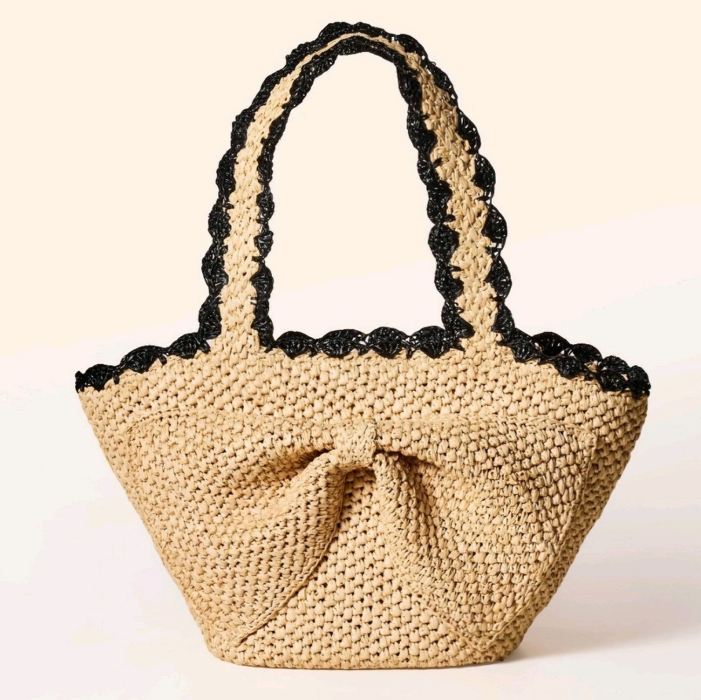 Kate Spade New York x Target Raffia Bow Tote Bag NWT